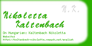 nikoletta kaltenbach business card